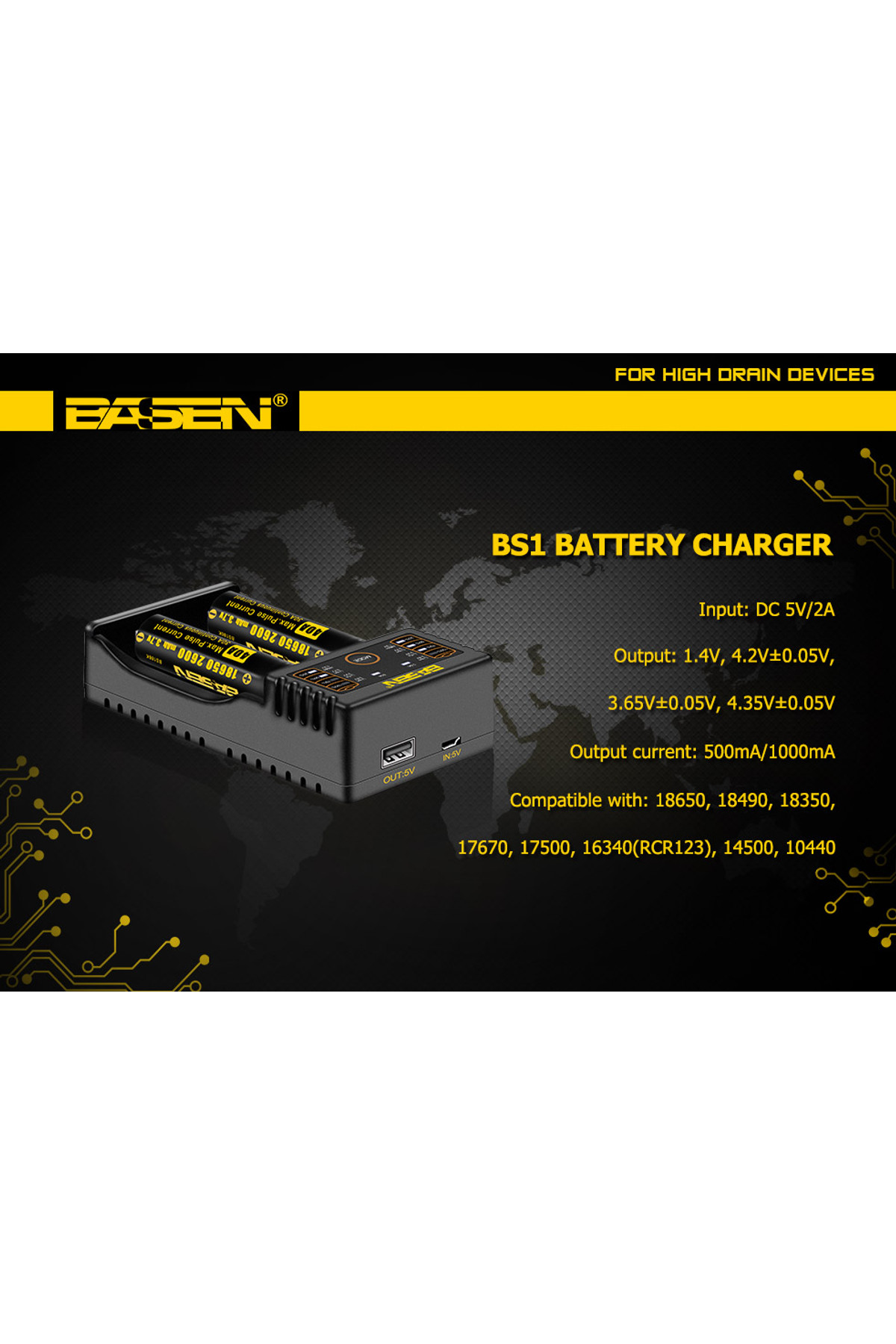 Basen BS2 Li-ion 18650 Pil Şarj Aleti