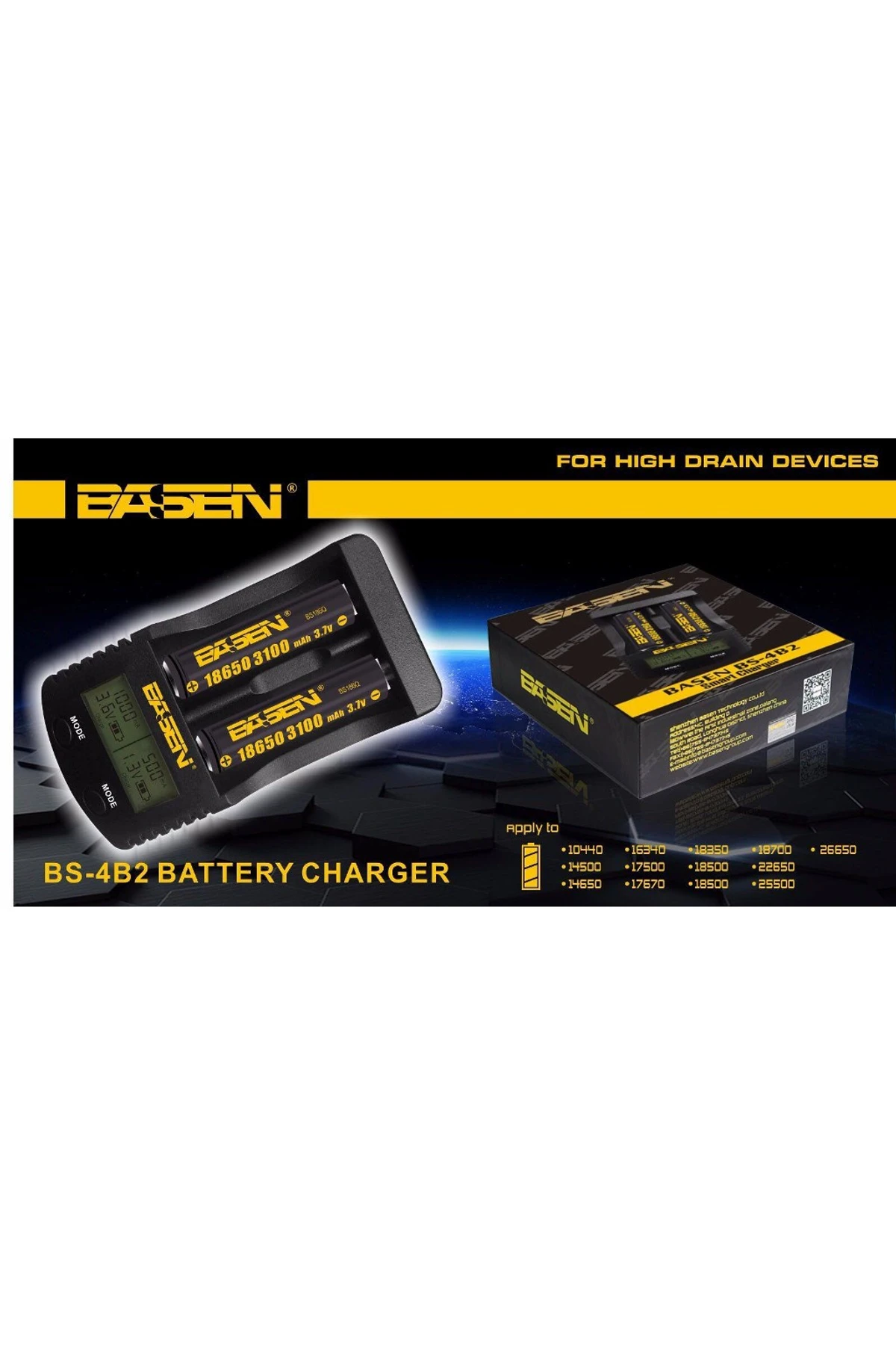 Basen BS-4B2 Li-ion 18650 Pil Şarj Aleti