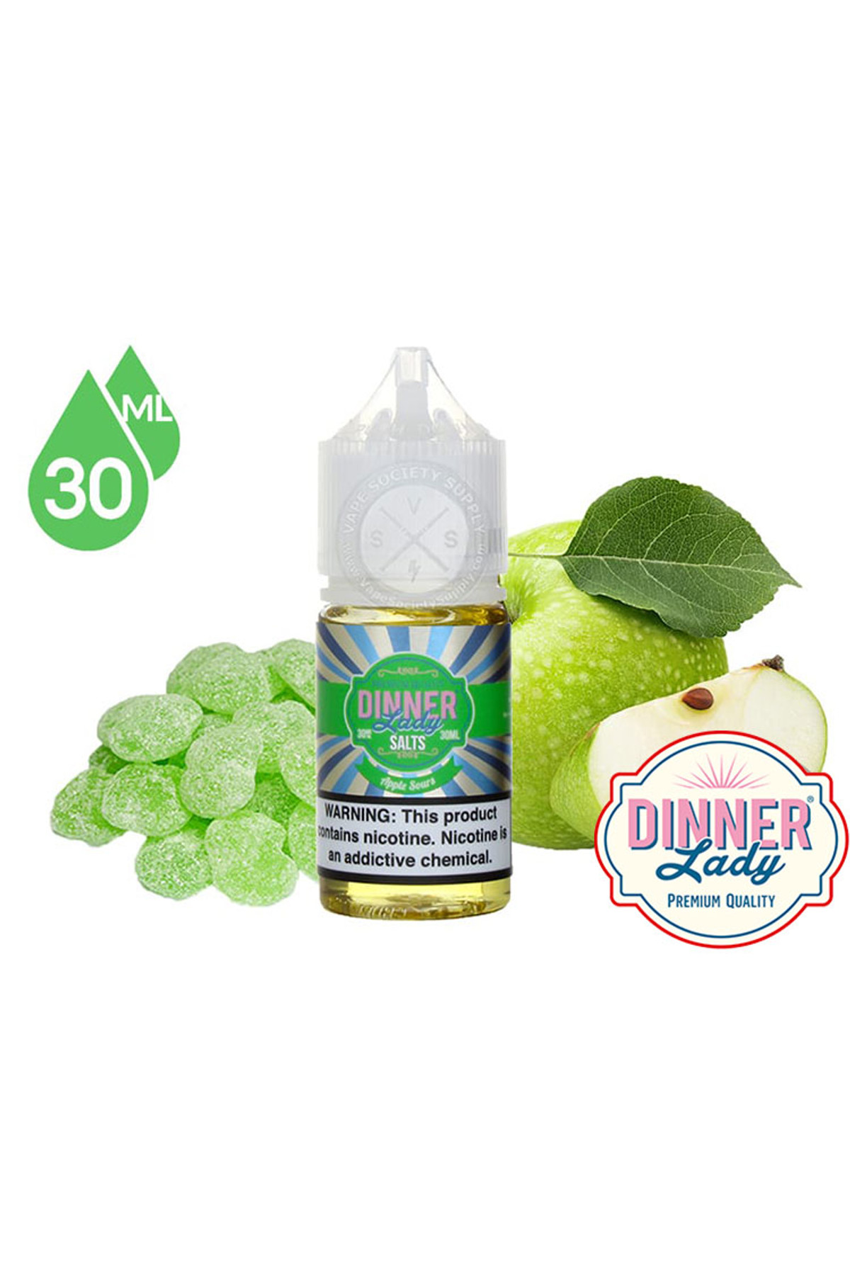Dinner Lady - Apple Sours Salt Likit (30ML)