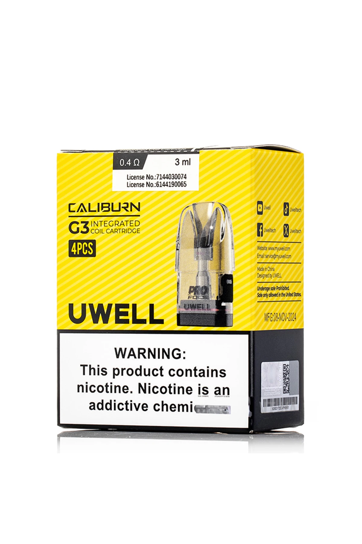 Uwell Caliburn G3 Yedek Kartuş (4 Adet)