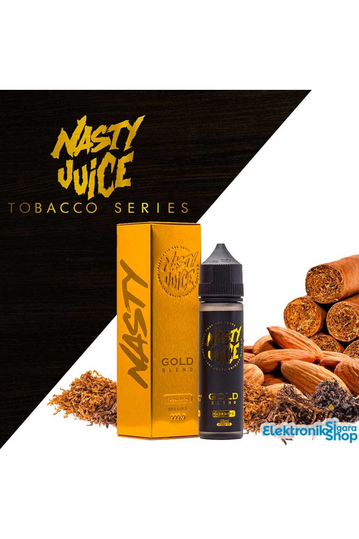 Nasty Juice Tobacco Gold Blend 60ML Likit (Badem ve Tütün) Nasty Juice Tobacco Gold Blend 60ML Likit (Badem ve Tütün)