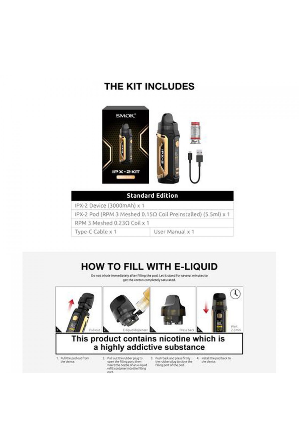 Smok IPX 2 80W Pod Mod Kit 5-80W Smok IPX 2 80W Pod Mod Kit 5-80W