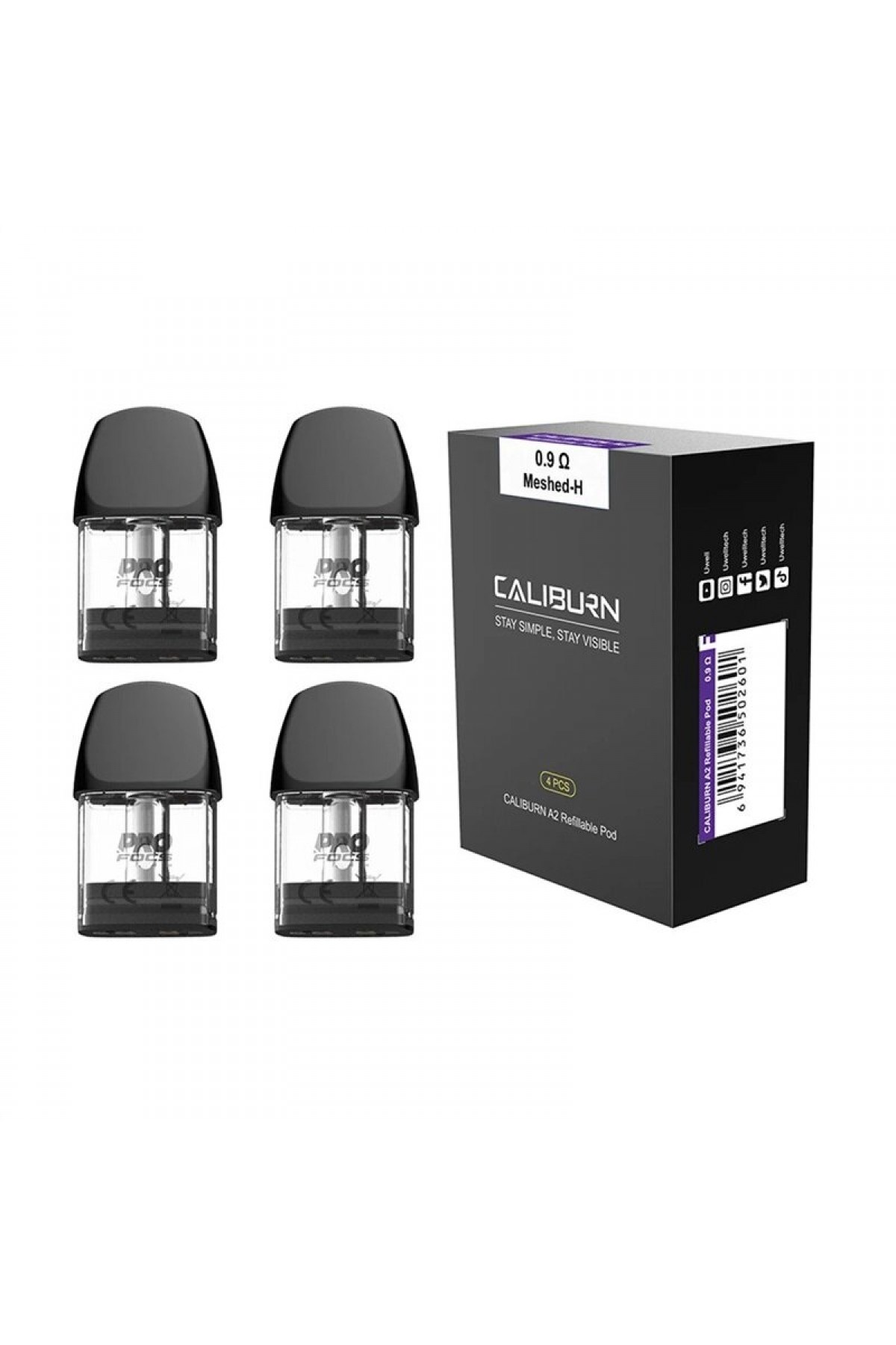 Uwell Caliburn A2 Pod Yedek Kartuş (4 Adet) Uwell Caliburn A2 Pod Yedek Kartuş (4 Adet)